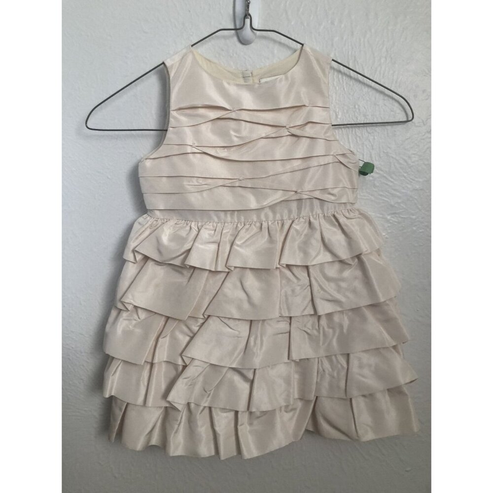 Crewcuts Size 2 Silk Cream Tiered Ruffle Dress